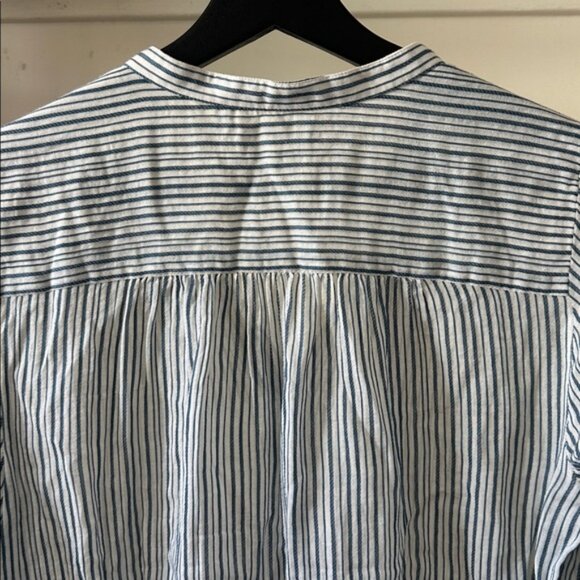 New Isabel Marant Joden 100% cotton gauzy breezy oversized stripe popover blouse - Picture 11 of 16